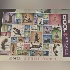 EUC ✨ Eurographics YOGA CATS 1000 Piece Jigsaw Puzzle 🧩